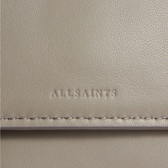 NWT ALLSAINTS Fin Leather Mini Convertible Backpack/Crossbody in Natural Grey main image 10